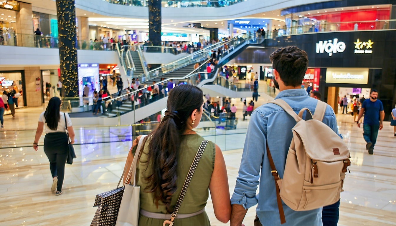 Tourists shopping in Dubai Mall with Road Pass Journey Travel guide