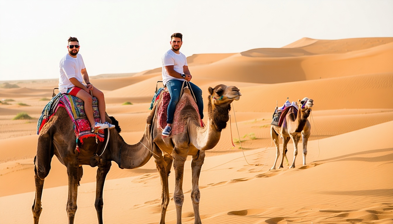 Luxury desert safari experience with camel rides and dune bashing