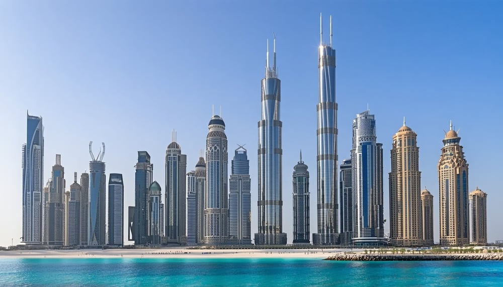 Dubai skyline with iconic landmarks and luxury travel experiences Dubai skyline with iconic landmarks and luxury travel experiences